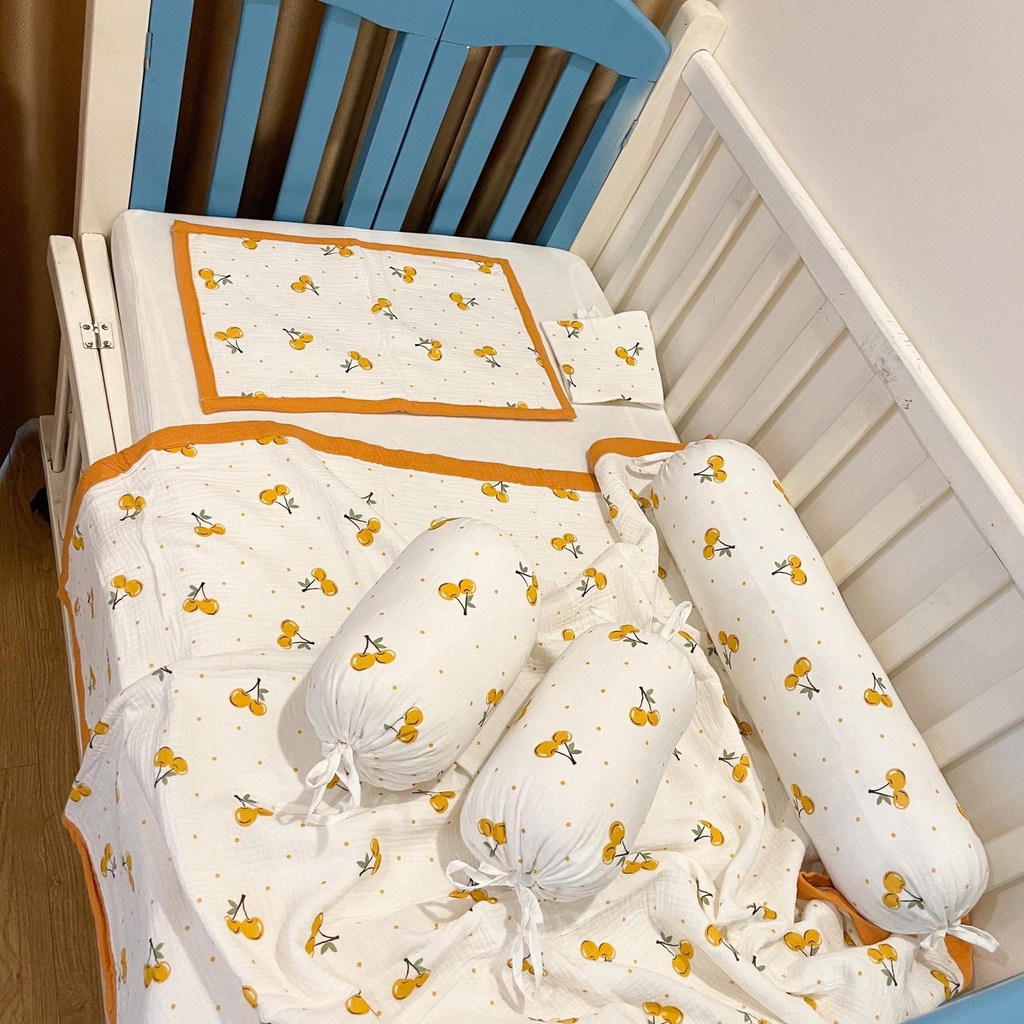 Bộ chăn gối sơ sinh Xô Muslin cho bé