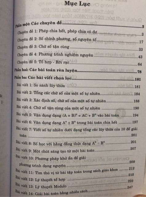 Sách - Chuyên đề bồi dưỡng học sinh khá, giỏi Toán THCS Phần Số học