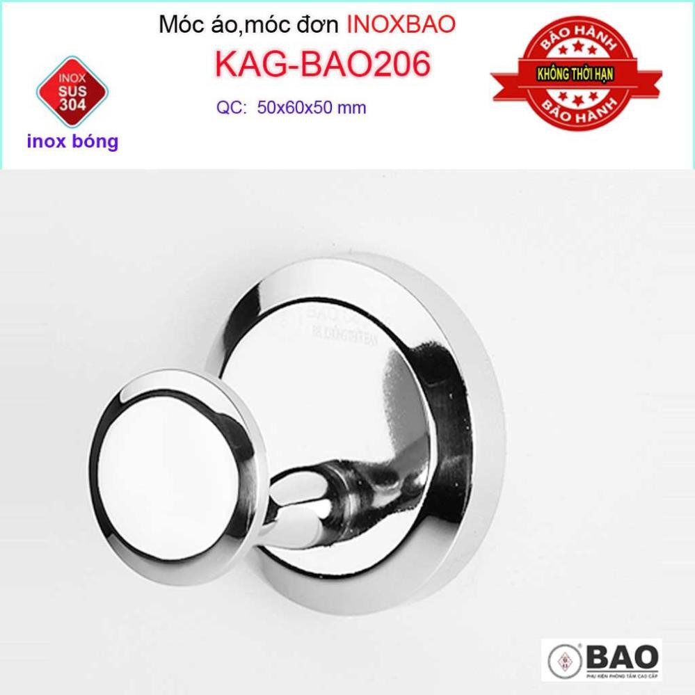 Móc treo đồ cao cấp Inox Bảo, móc áo Inox SUS304 KAG-BAO206