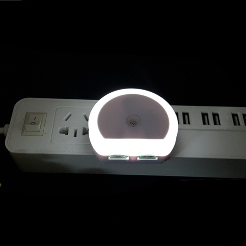 LED Dual USB Charging Sensor Night Light Eu/Us plug Socket Wall Lampen  For Bedroom Living Room