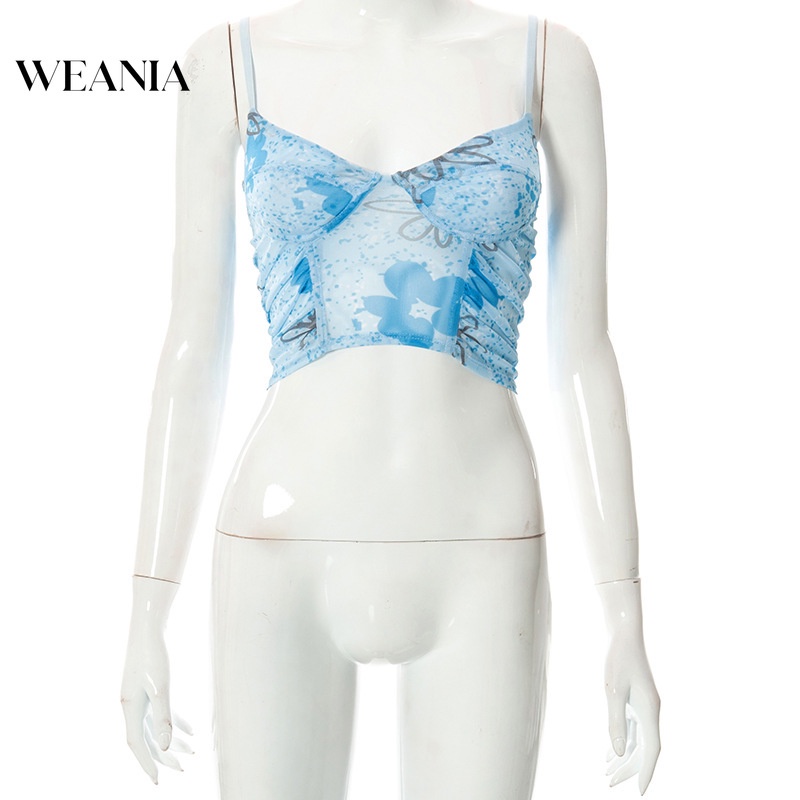 Áo Hai Dây Dạng Lưới In Hoa Hở Lưng D0322