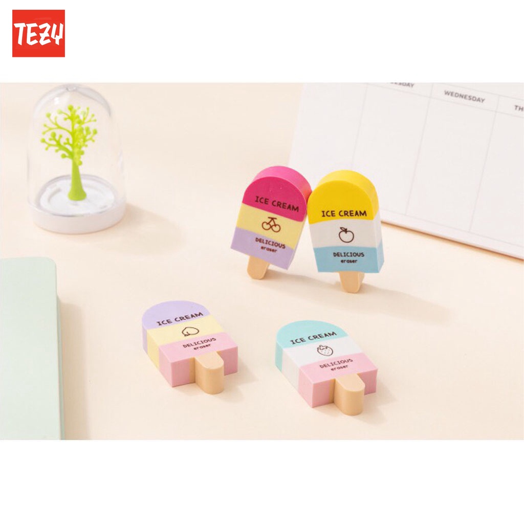 Gôm tẩy bút chì 2B hình kem ICE CREAM xinh xắn cho học sinh - 1 cục - TZ252111HN