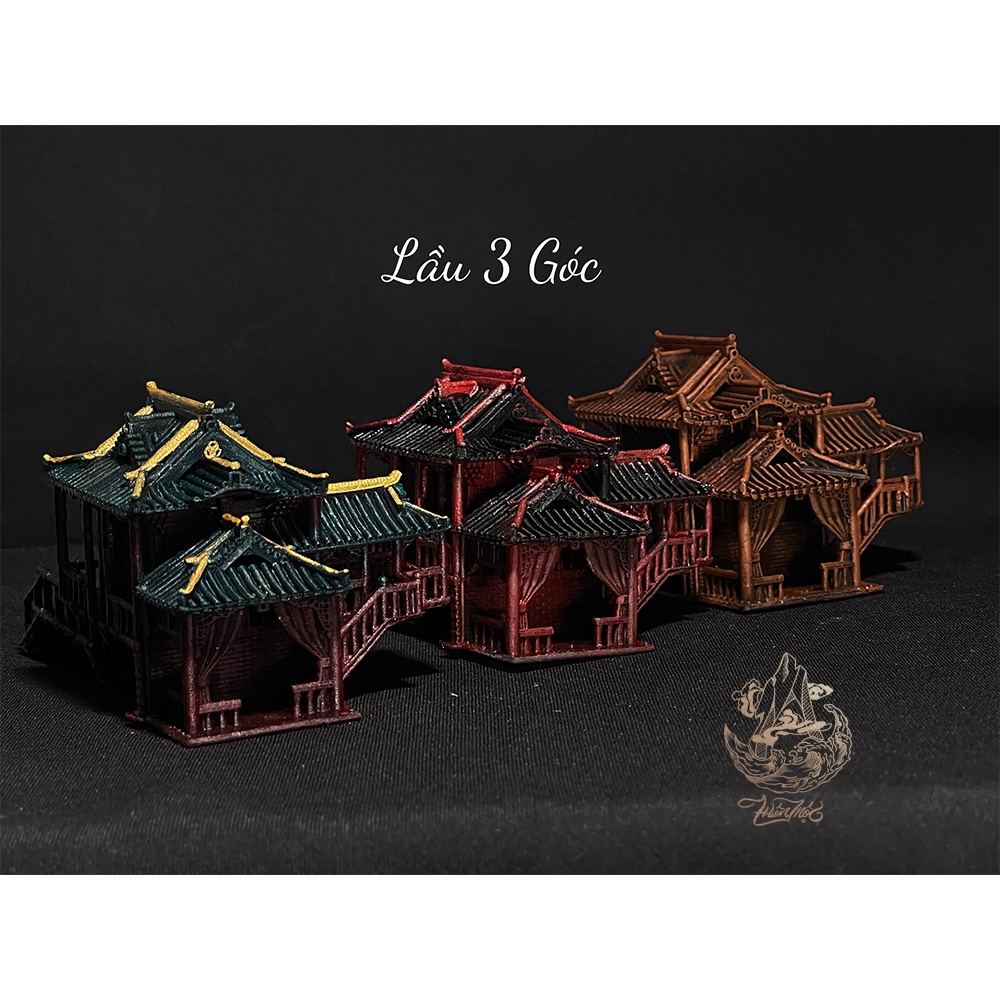 Mô hình tiểu cảnh, non bộ mini Lầu 3 Góc