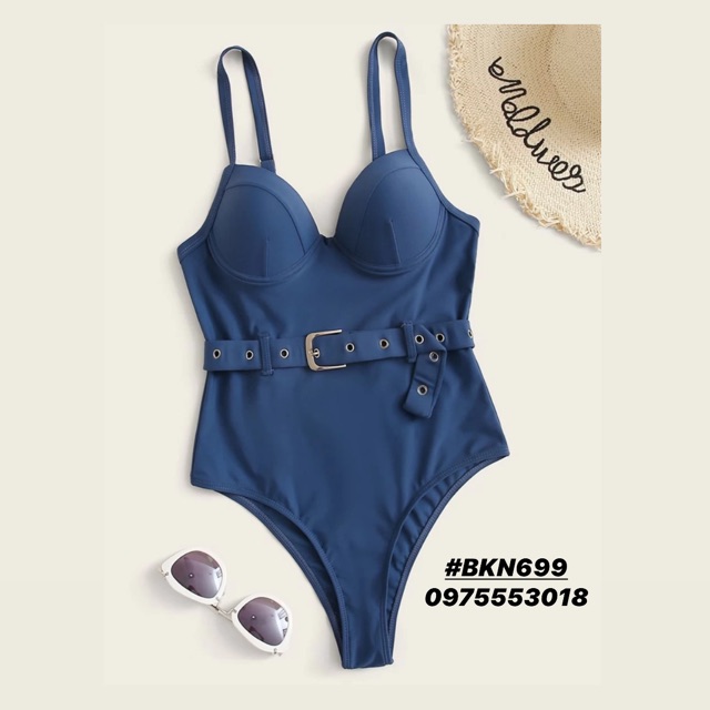 [BKN699] <ÂU> BODYSUIT XANH CÚP NGỰC KÈM BELT (CÓ GỌNG)