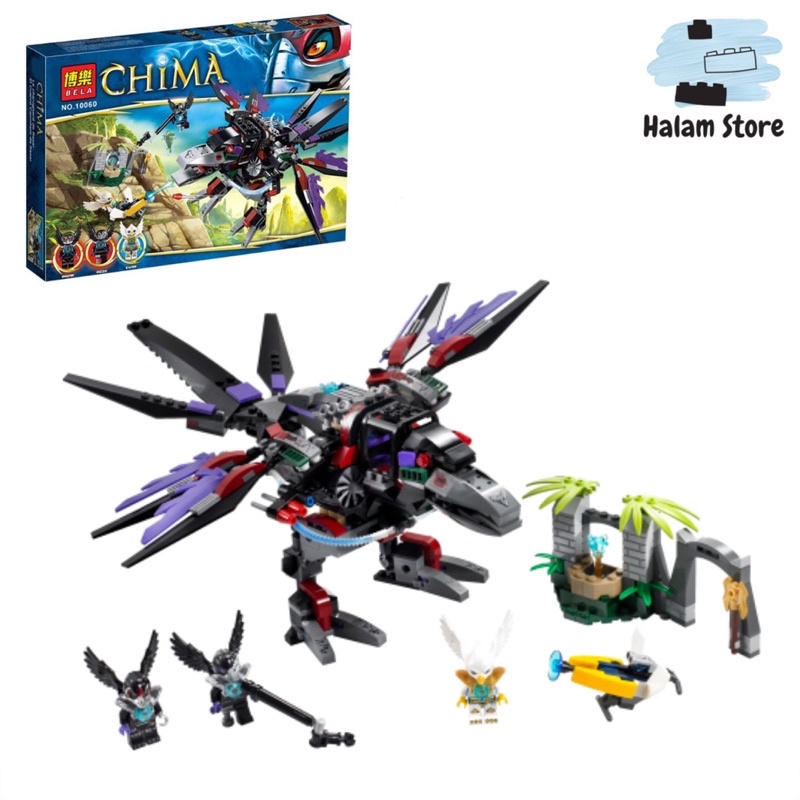 Đồ chơi xếp hình non-lego Chima Bela 10060 70012 - Mô hình Máy bay quạ của Razar