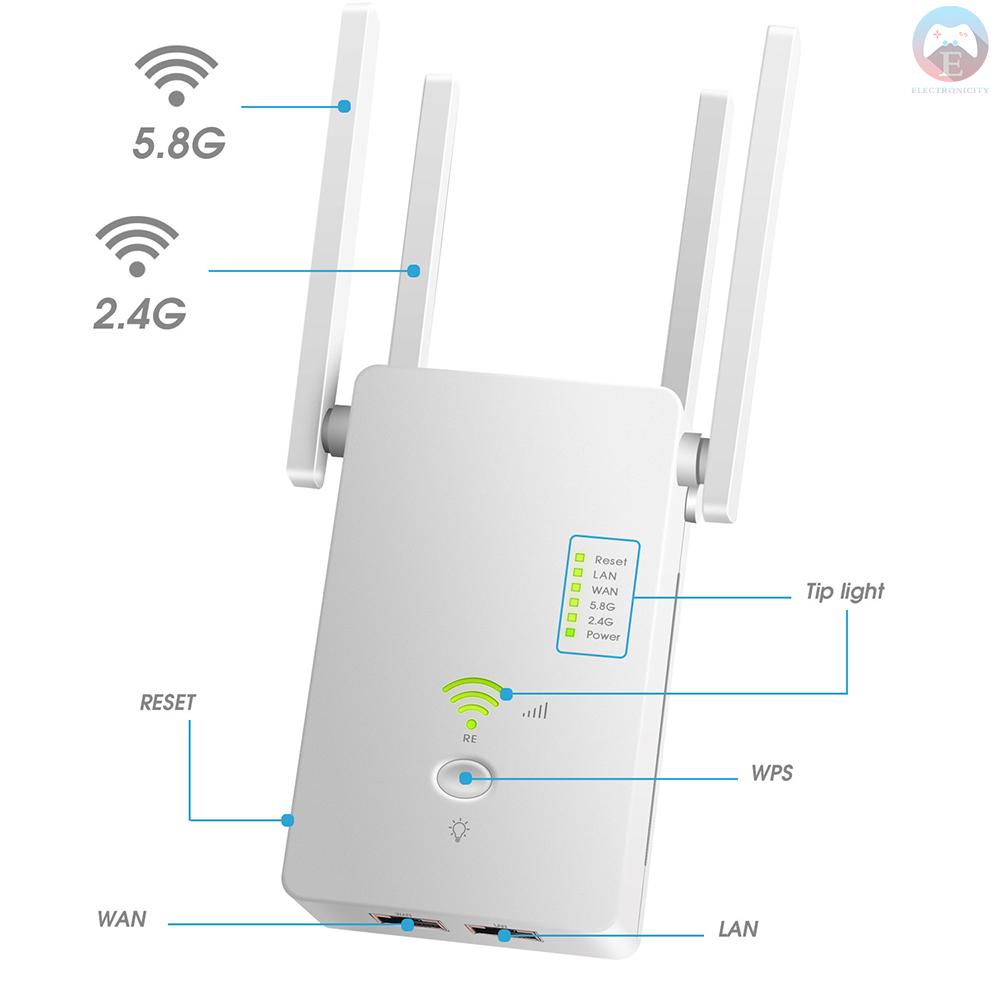 Ĕ  AC1200Mbps Wireless Access Point Long Range Extender 802.11n Wireless WiFi Repeater WiFi Booster 2.4GHz/5.8GHz Wi-Fi Amplifier WiFi Router