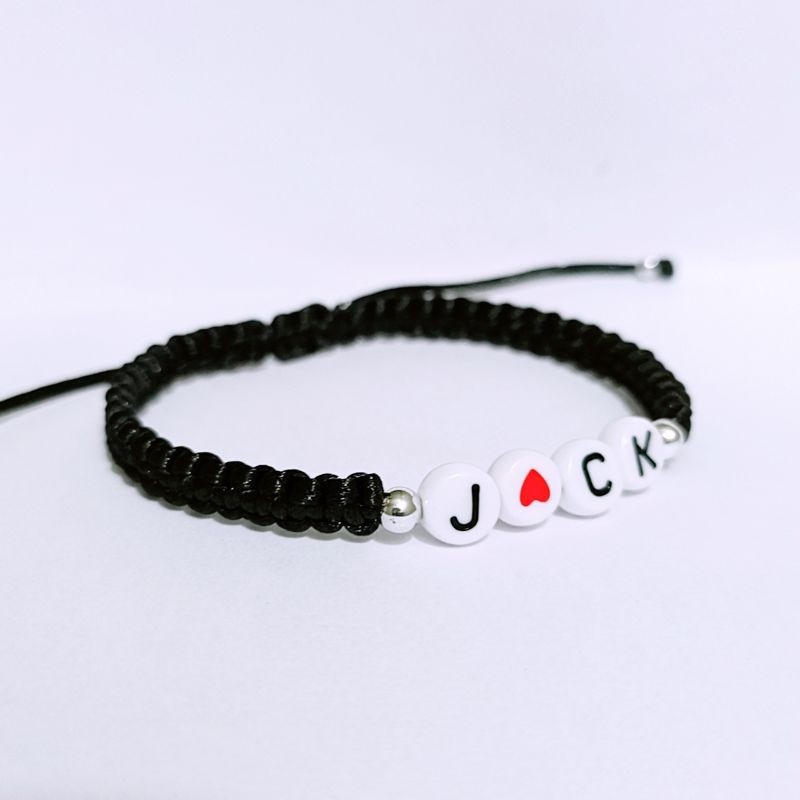 Vòng tay Jack - J97 đan dây dù đen có thể điều chỉnh dành cho các bạn Đóm Family.