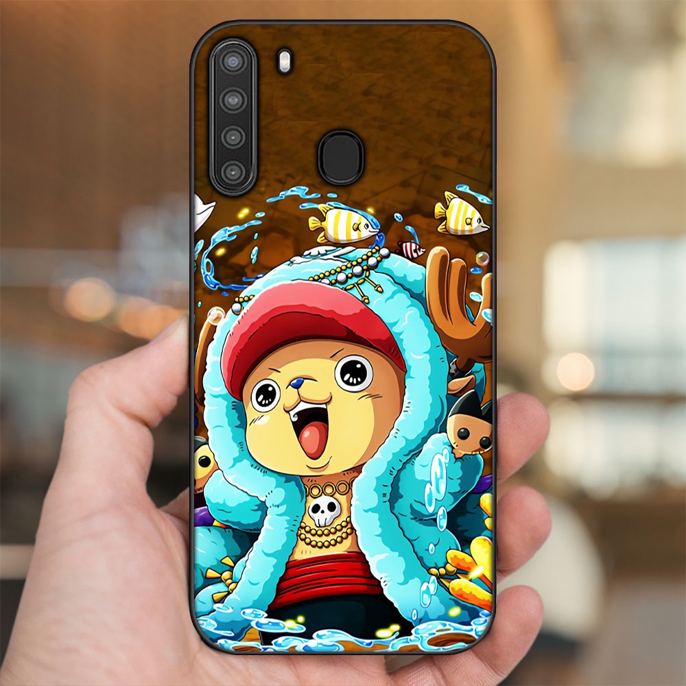 Ốp lưng Samsung A21 viền đen in hình Chopper One Piece Đảo Hải Tặc