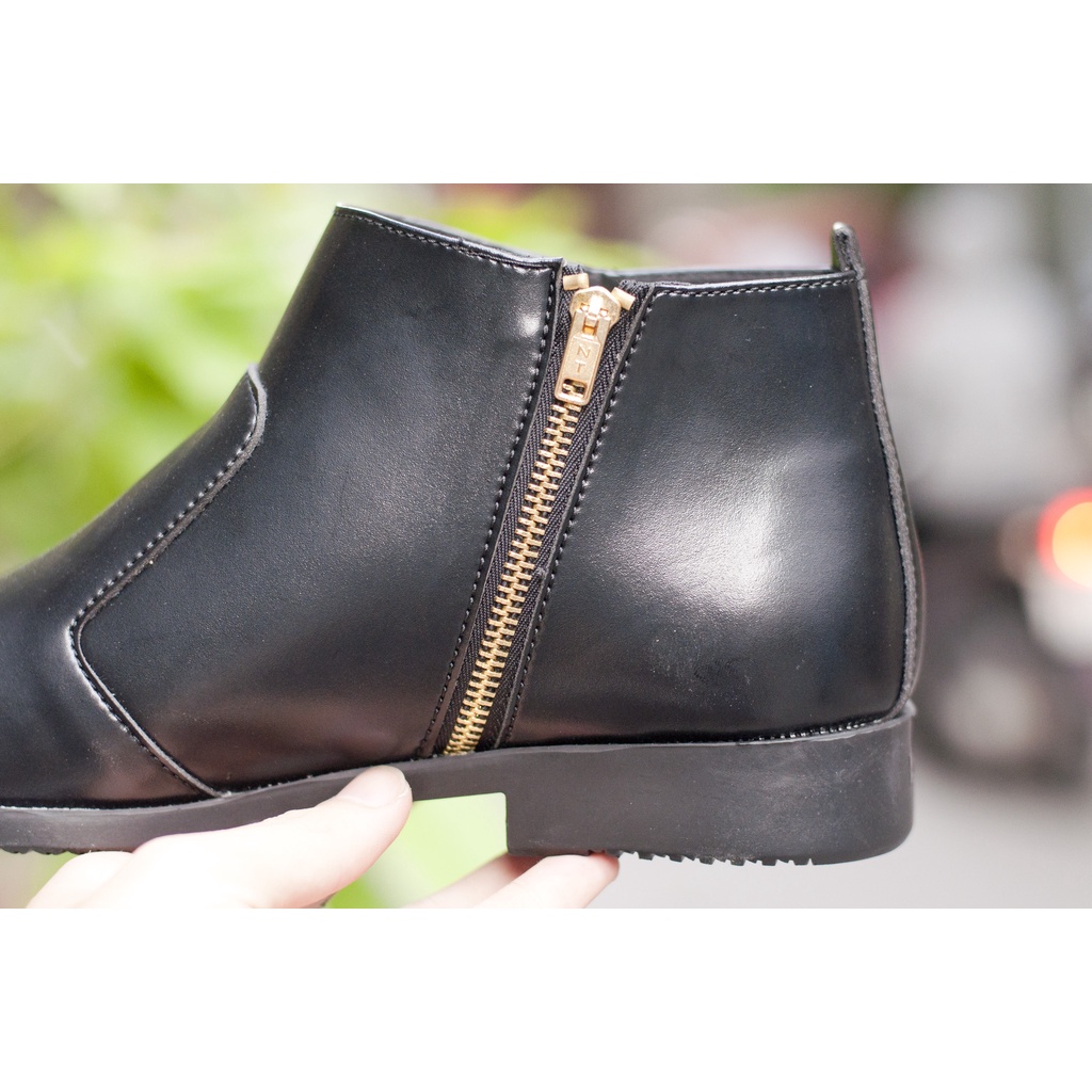 Giày Chelsea Boots Classic cổ khóa, đế khâu chắc chắn-CB521 NHÁM