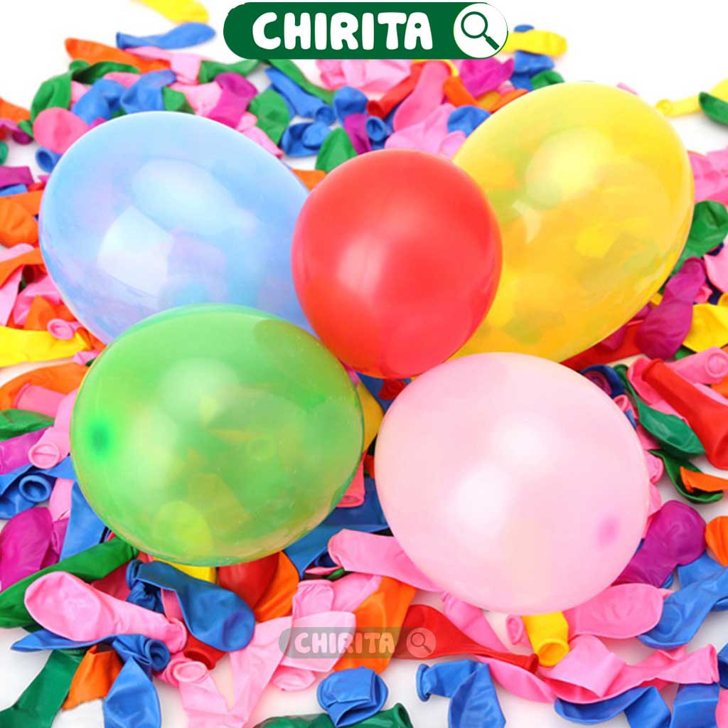 Bong bóng ném nước tròn trơn đủ màu 10 cm - 500 Cái/1 Bịch - Chirita Shop