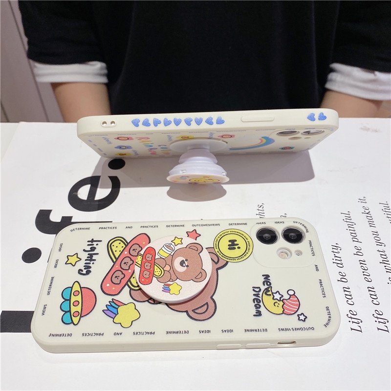 Case Realme C1 Realme C2 Realme 8 4g Realme 8 pro 4g Realme C11 2021 Realme c21 Realme C15 Realme C12 Realme c25 c25s Narzo 30A Skateboard bear silicon grips phone Case
