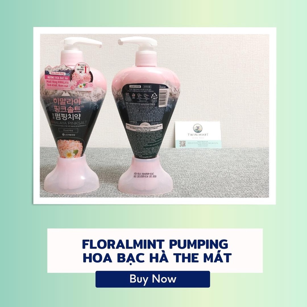 [Đơn 299k tặng sữa tắm 36k] Chai Kem đánh răng Muối Hồng Himalaya Pink Salt Pumping nhập khẩu Hàn Quốc 285g