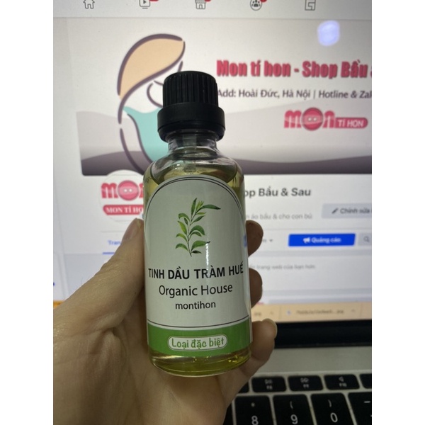 Tinh dầu tràm hoa nén nguyên chất Huế (Loại đặc biệt) 100ml - montihon organic house