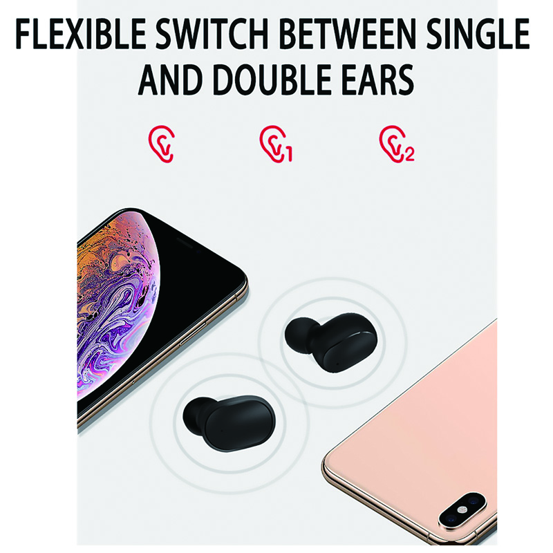 Hot Sell!A6S TWS Ear Phone Airdots Wireless Bluetooth Earbuds 5.0 for Android Ios Iphone Music Sport Earphone Smart Touch Control
