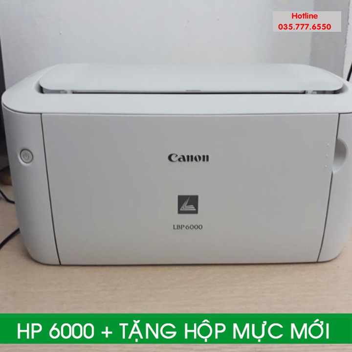 Mái in cũ 95% Canon LBP 6000 khổ A4, A5 + Tặng kèm hộp mực mới + dây nguồn + dây cáp USB mới