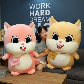 Gấu bông sóc đeo túi tina, thú nhồi bông con sóc, sóc bông cute làm quà tặng