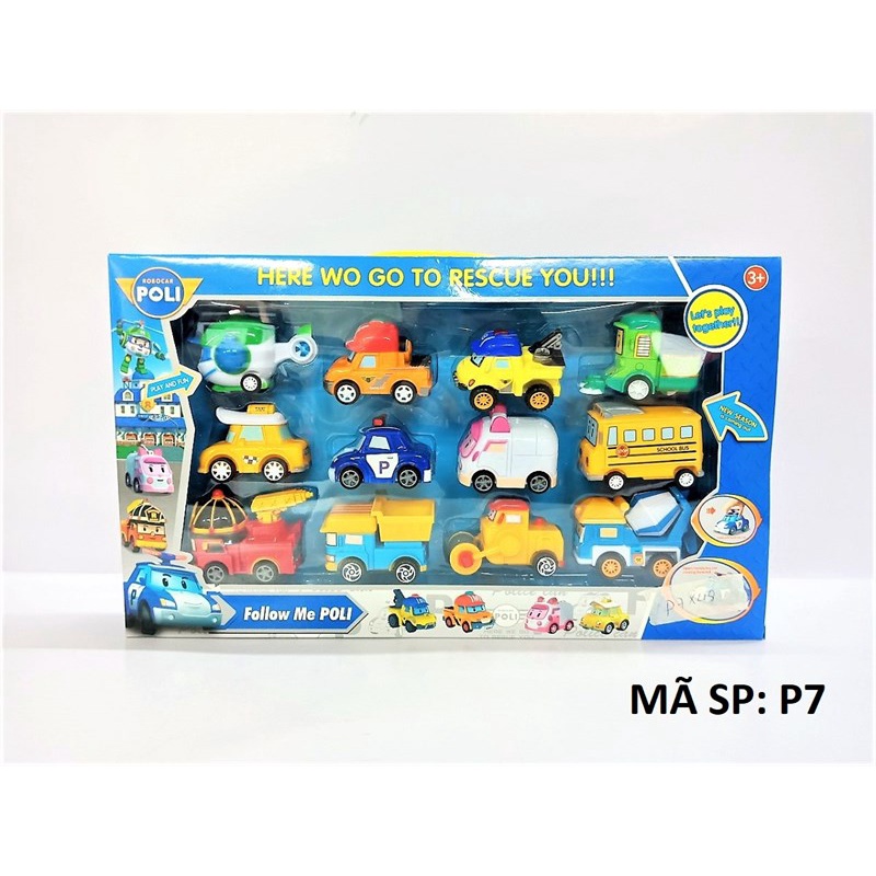 Xe ô tô đồ chơi mẫu 4 xe Poli chạy trớn bằng nhựa -Đồ khuyến mãi giá tốt