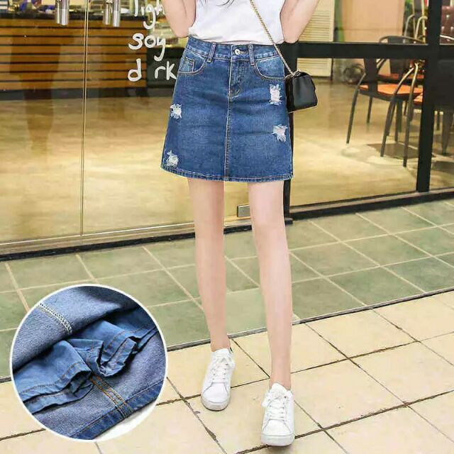 Combo Váy jean kèm quần
