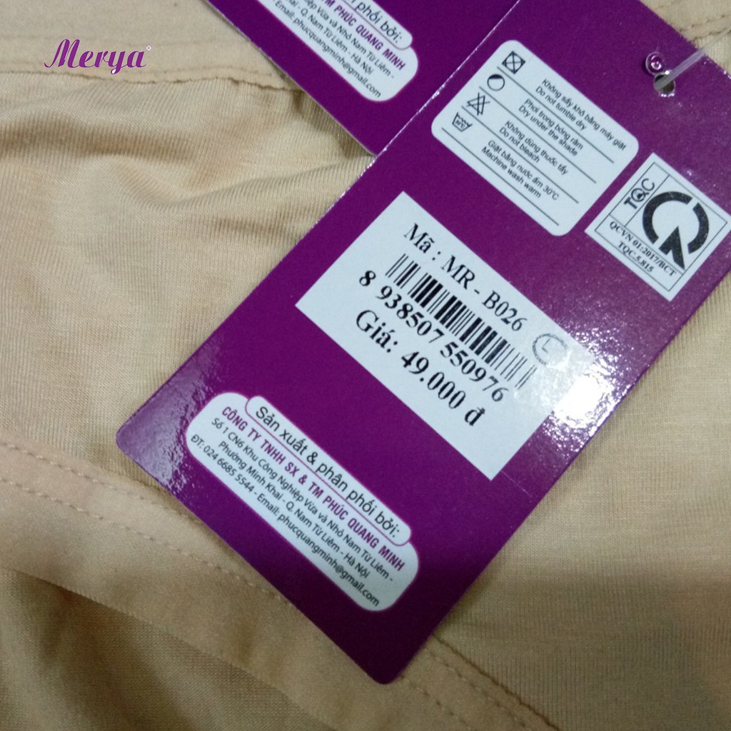 Quần lót nữ cotton trơn cạp thấp Merya B062 chống hăm, mềm mại thoáng mát,kháng khuẩn khử mùi