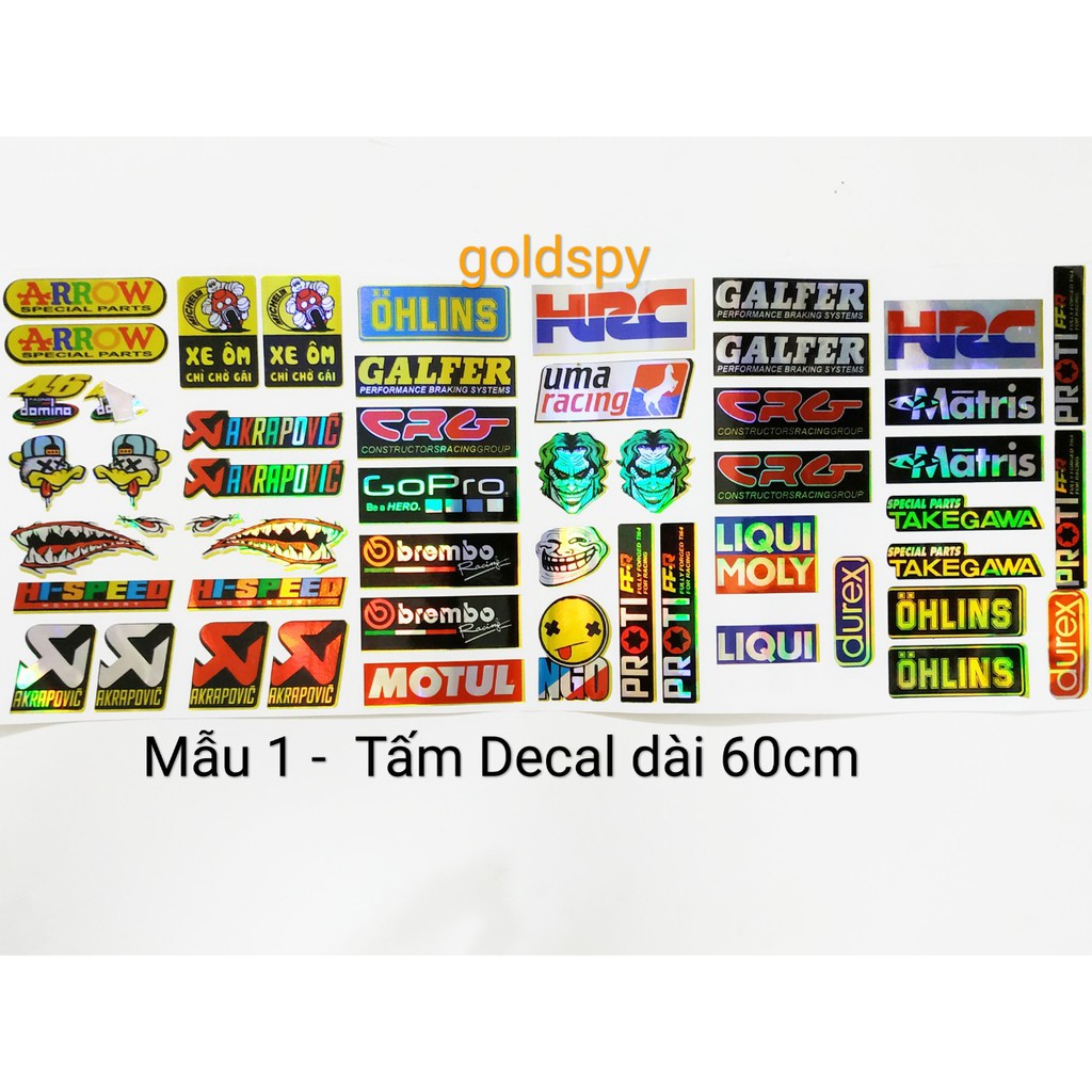 Tem Decal 7 màu trang trí - Tấm Decal dán loại 1 dài 60cm ( giá 1 bộ )