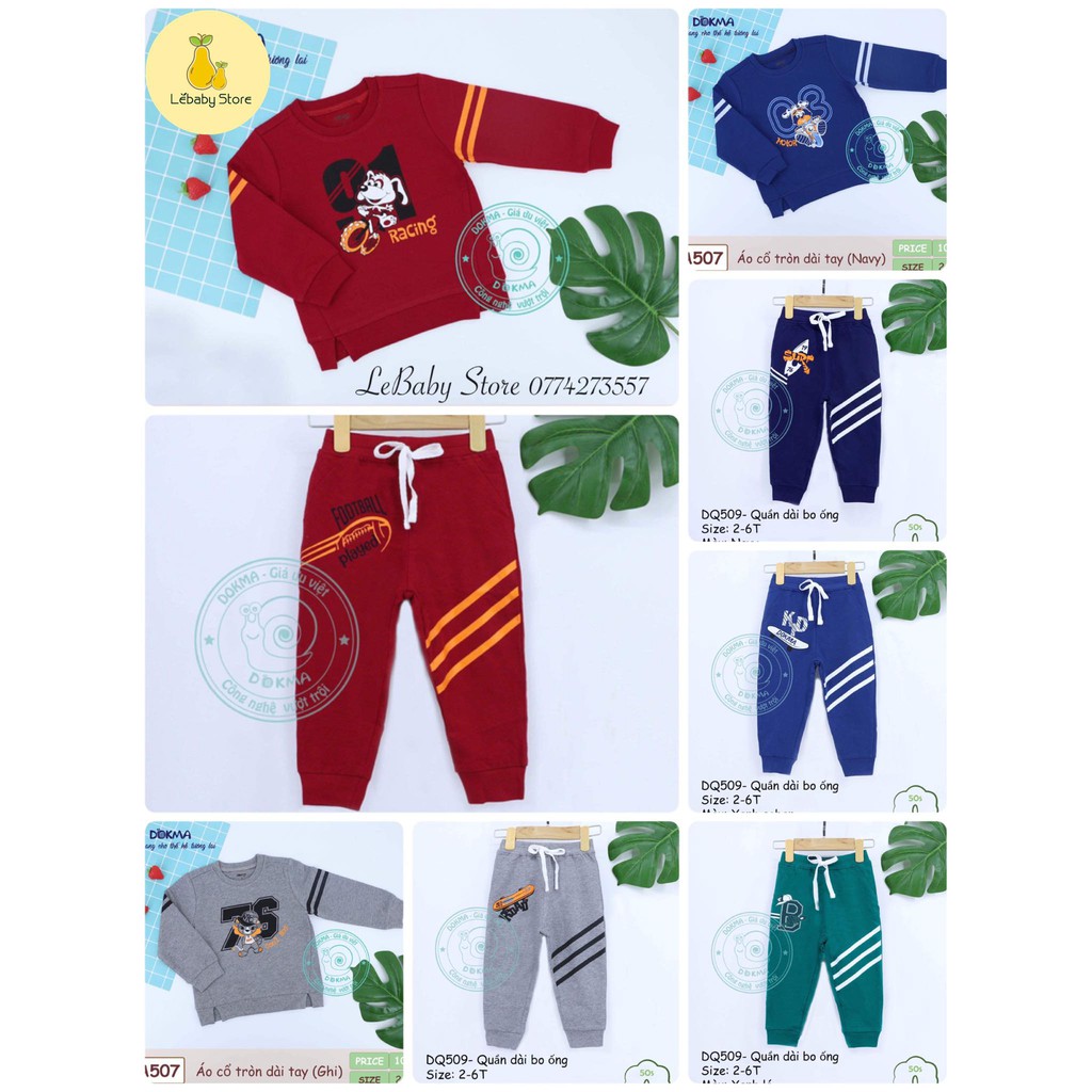 (2-6Y) Áo dài tay vải cotton cho bé - DOKMA