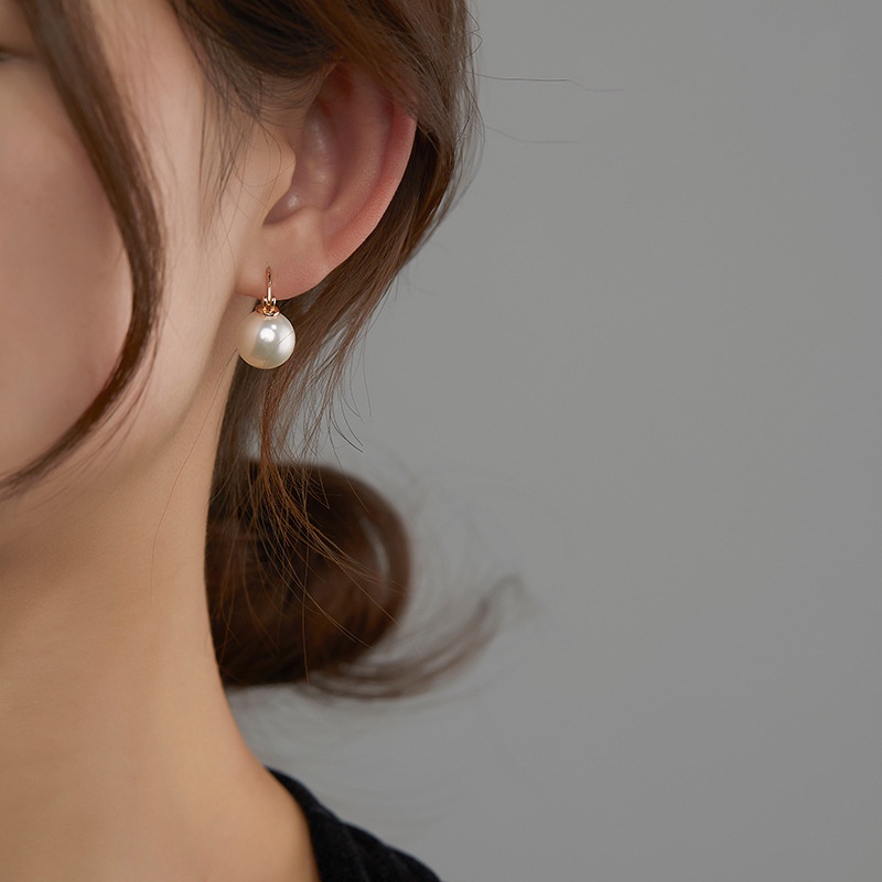 1 Cặp Khuyên Tai Mặt Ngọc Trai Thanh Lịch Dành Cho Nữ