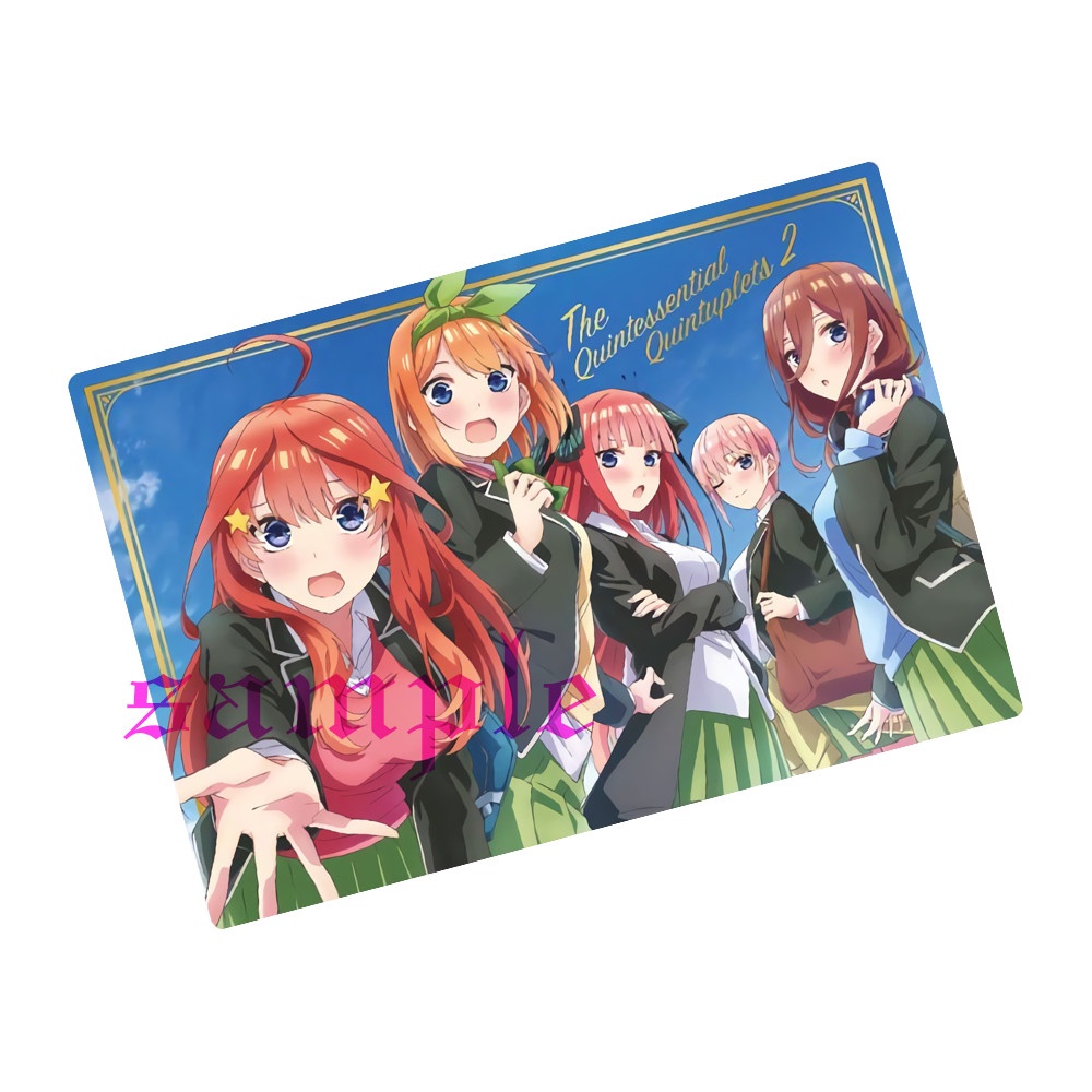 Ảnh card bo góc in hình Gotoubun No Hanayome ver ĐỒNG PHỤC HỌC SINH anime Nhà Có 5 Nàng Dâu thẻ bo viền 5*8cm