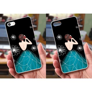 Ốp lưng iPhone 5 / 5S (dẻo viền trắng trong) - Hình Cô Gái Xinh