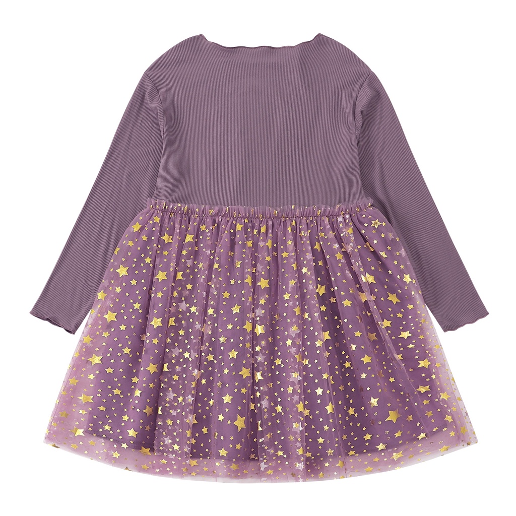 Đầm Công Chúa Tay Dài Phối Lưới In Họa Tiết Ngựa Pony / Vương Miện Xinh Xắn Thời Trang Mùa Thu Cho Bé Gái