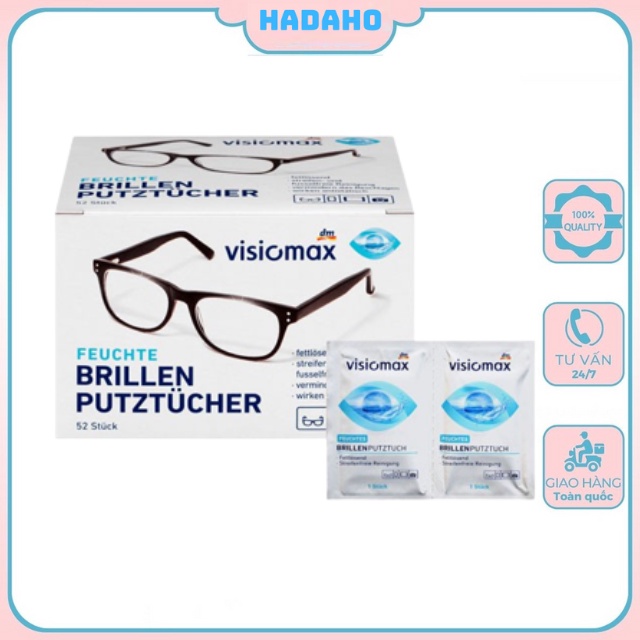 Giấy lau kính Visiomax Đức 52 tờ giúp làm sạch và bảo vệ kính