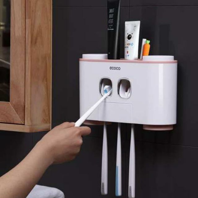 Bộ nhả kem đánh răng kèm 4 cốc cao cấp Ecoco E1802