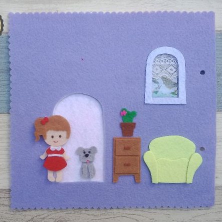 Sách vải cho bé - Ngôi nhà búp bê - Quiet book dollhouse (Ảnh thật)