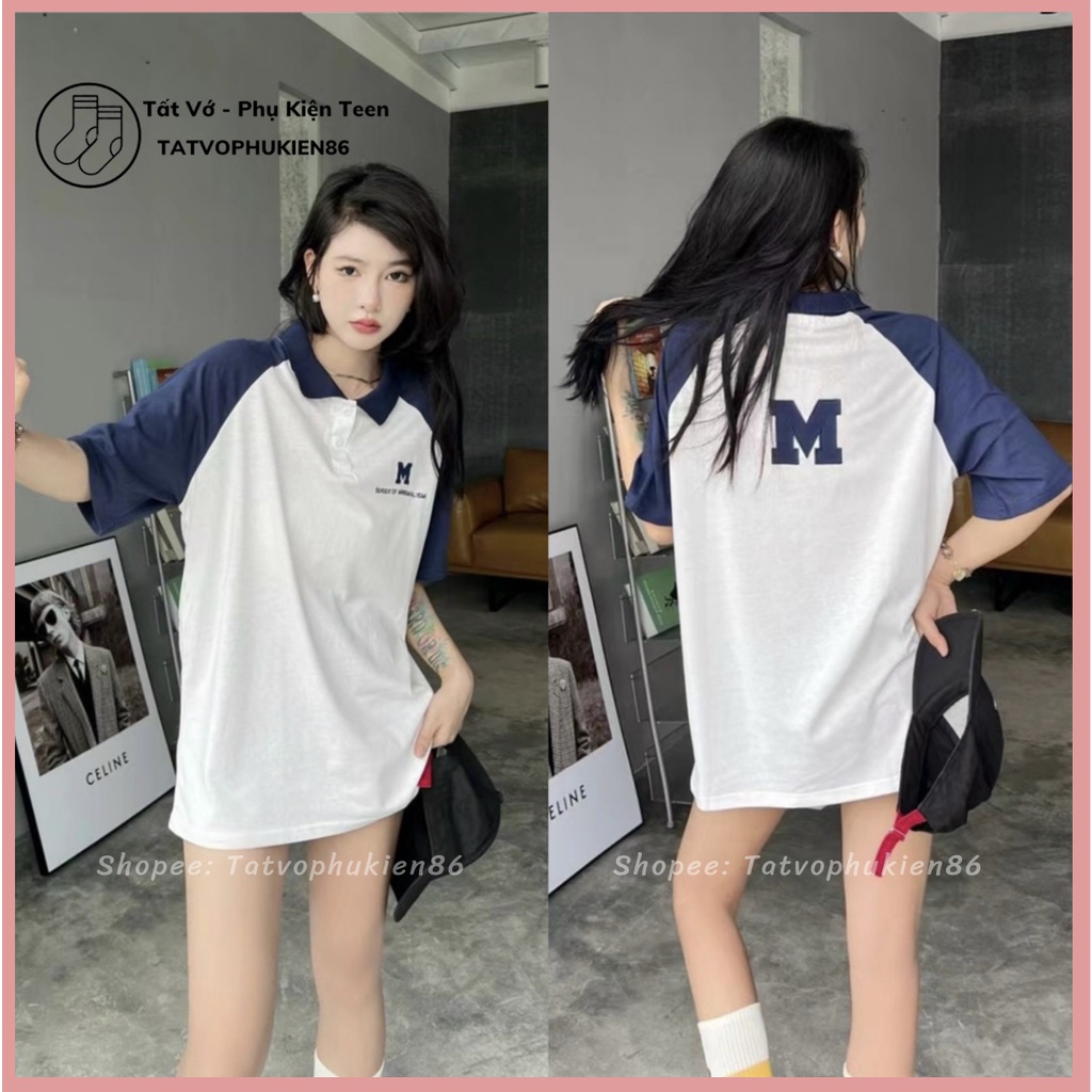 Áo thun polo nữ FREESHIP Áo polo nữ -Hàn quốc freesize dưới 60kg vừa thoải mái unisex hàng thêu -Áo nữ bigsize