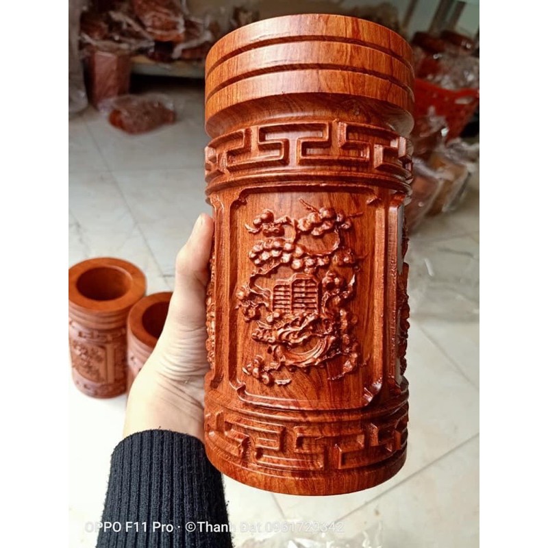 Ống cắm nhang gỗ Hương . Gỗ Bách xanh