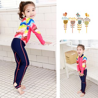 Đồ bơi bé gái liền thân phối màu