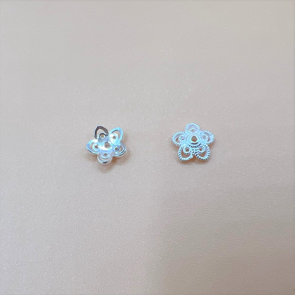 Charm ốp hạt bạc 925 hình hoa 5 cánh - Charm Bạc 925 - Mã CA071 CB770