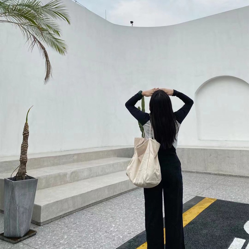 Túi tote nhung tăm dày, phong cách Hàn Quốc, ảnh thật shop chụp
