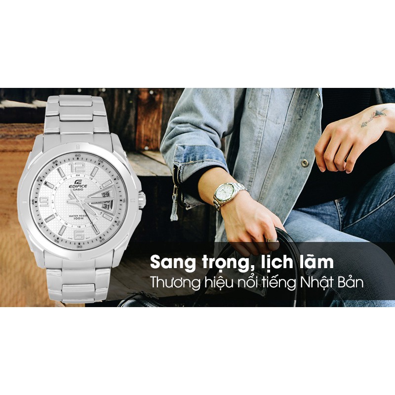 Đồng hồ nam Casio EF-129D-7AVUDF Chính hãng - Dây kim loại - Nam cá tính