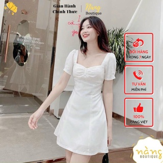 [Mẫu Mới tháng 12] Đầm dạo phố 💖FREESHIP💖 Đầm cổ tim dáng chữ A trẻ trung Thanh Lịch [Mẫu Mới 2021]