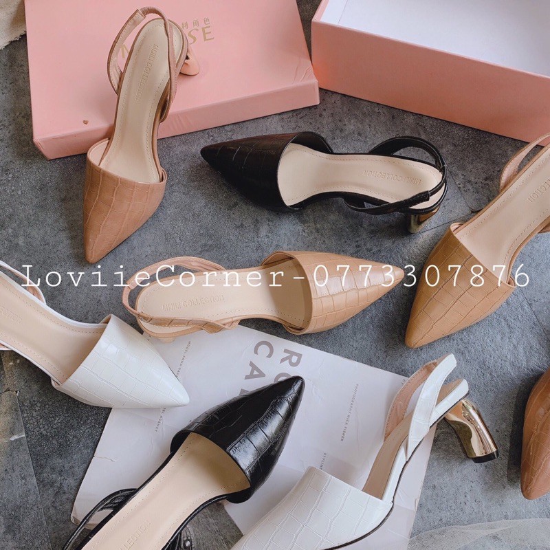 GIÀY CAO GÓT NỮ LOVIIECORNER - GUỐC MŨI NHỌN ĐẾ VUÔNG 5CM - SỤC CAO GÓT BÍT MŨI GÓT VUÔNG 5 PHÂN G201072