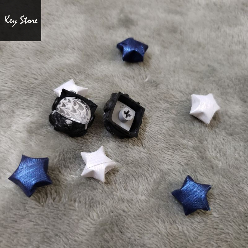 Nút bàn phím cơ artisan keycap sirius màu đen xám