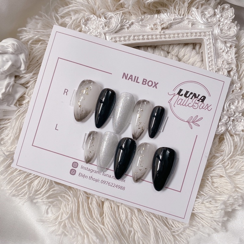 Nail box thiết kế theo size tay đen loang