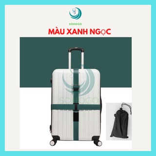 Dây đai vali đôi 2m, có khóa dùng cho vali từ 20-32inch+ TẶNG TÚI ĐỰNG- CHỌN MÀU- Dây buộc/ dây ràng vali 2 chiều, bảo