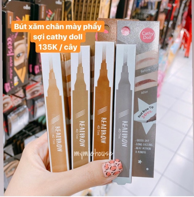 Bút xăm chân mày phẩy sợi Cathy Doll Real Brow 4D Tint