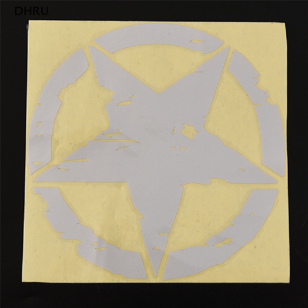 Dh Miếng Dán Đề Can Vinyl 15cm * 15cm Hình Ngôi Sao Quân Đội Trang Trí Xe Hơi / Xe Máy