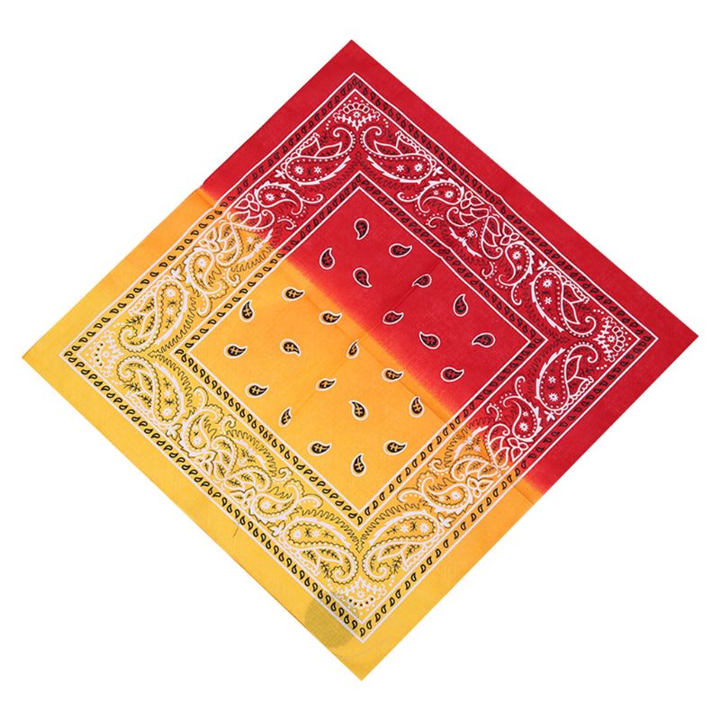 Khăn Vuông Cotton 55x55CM Họa Tiết Hoa Màu Gradient Phong Cách Bohemian