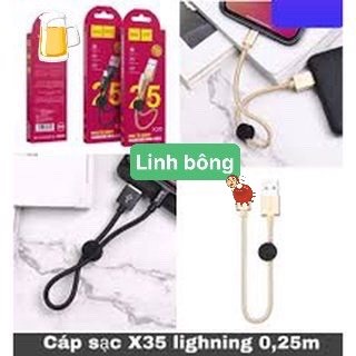 Dây cáp Hoco X35,Sạc Ngắn 25cm- Hỗ Trợ Sạc Nhanh 2.4A Cho/Micro USB/Type-C,,bh 6 tháng