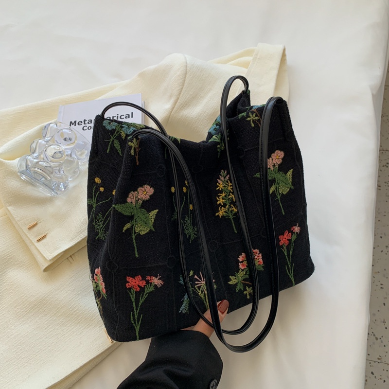 Túi Xách canvas Cỡ Lớn Thêu Họa Tiết Thời Trang Mùa Hè Cho Nữ 2022