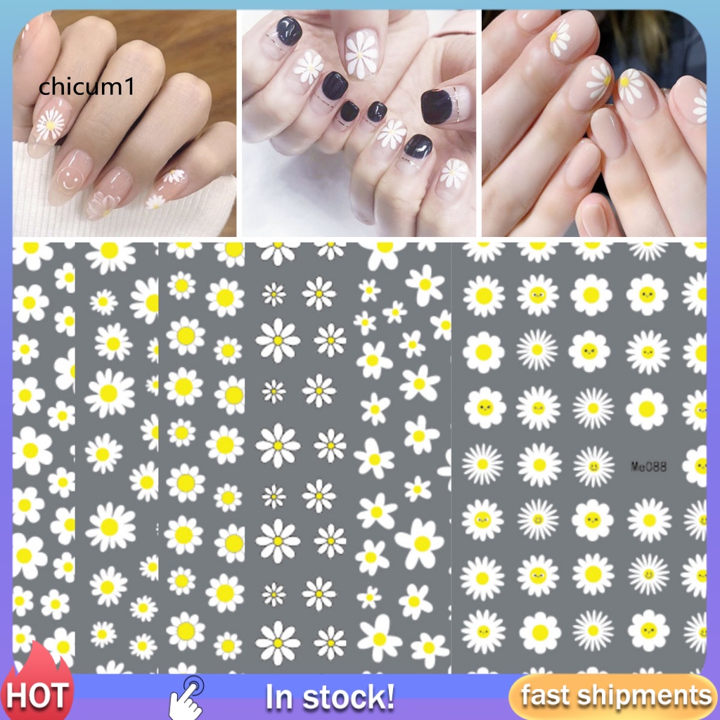 Nhãn Dán Trang Trí Móng Tay Họa Tiết Hoa Hướng Dương Thời Trang Dành Cho Nữ