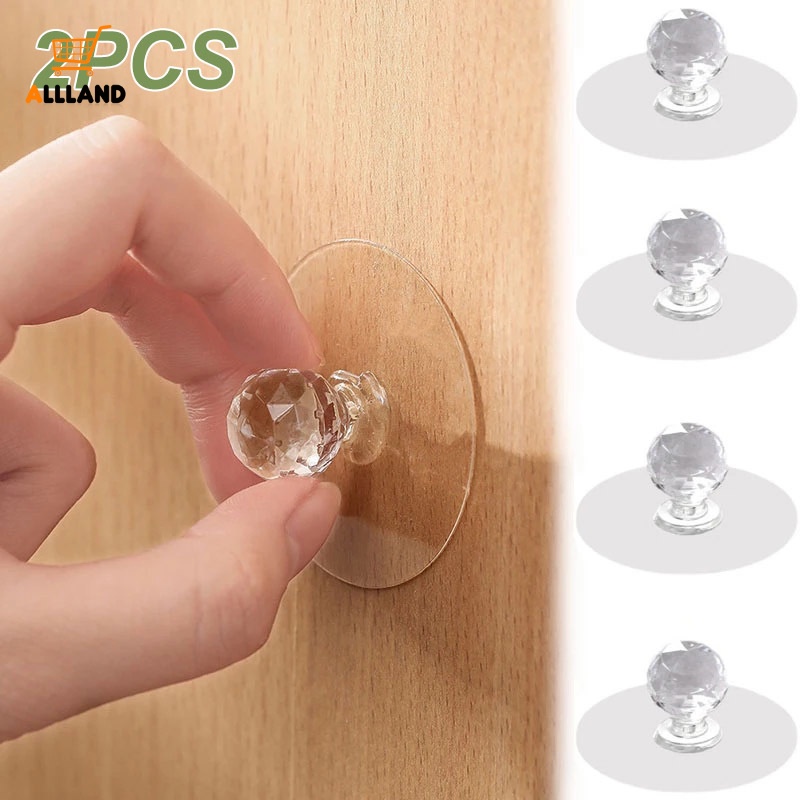 Set 2 Tay Nắm Ngăn Kéo Tủ Bằng Acrylic Trong Suốt Chống Nước Đa Năng